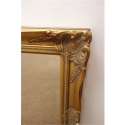  Glit framed rectangular bevel edged mirror with floral mouldings, W90cm, H65cm  