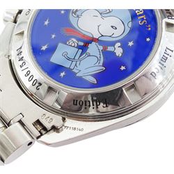 Omega Speedmaster Professional “Eyes on the Stars” Silver Snoopy Award stainless steel limited edition manual wind wristwatch, Ref. 3578.51.00, Cal. 1861, serial No. 77118140, on original stainless steel bracelet, with fold-over clasp, boxed with papers, warranty card dated 2003 and additional bracelet link