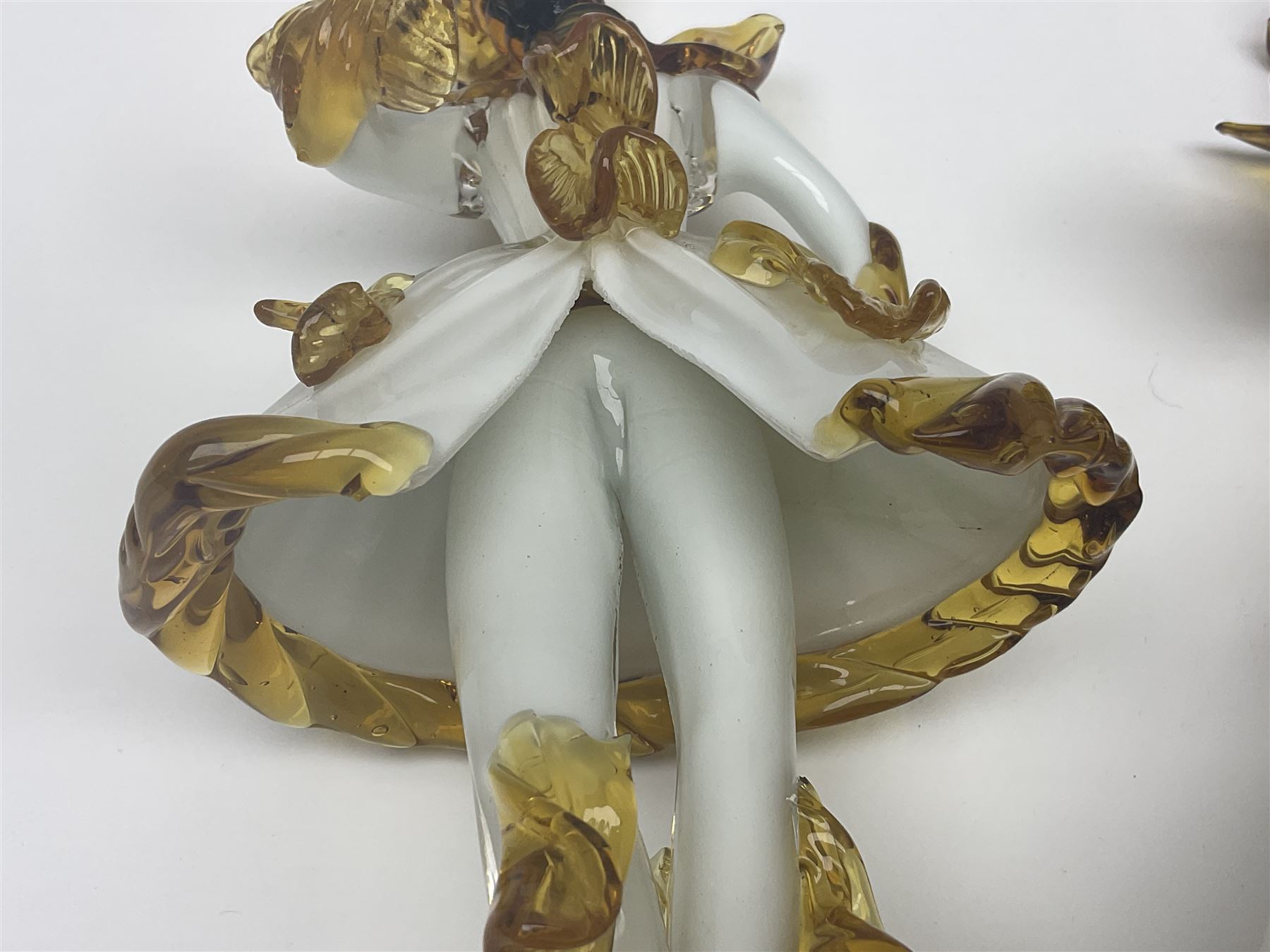 Pair of murano glass figures of Courtesans, H37cm