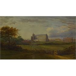  John Lewis Roget (1828-1908): Bridlington Priory Church, watercolour signed and dated 1867,  29cm x 49cm  