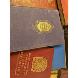 Collection of Victorian and later books, including two Punch volumes 1894 and four others, Coronation souvenir books and similar