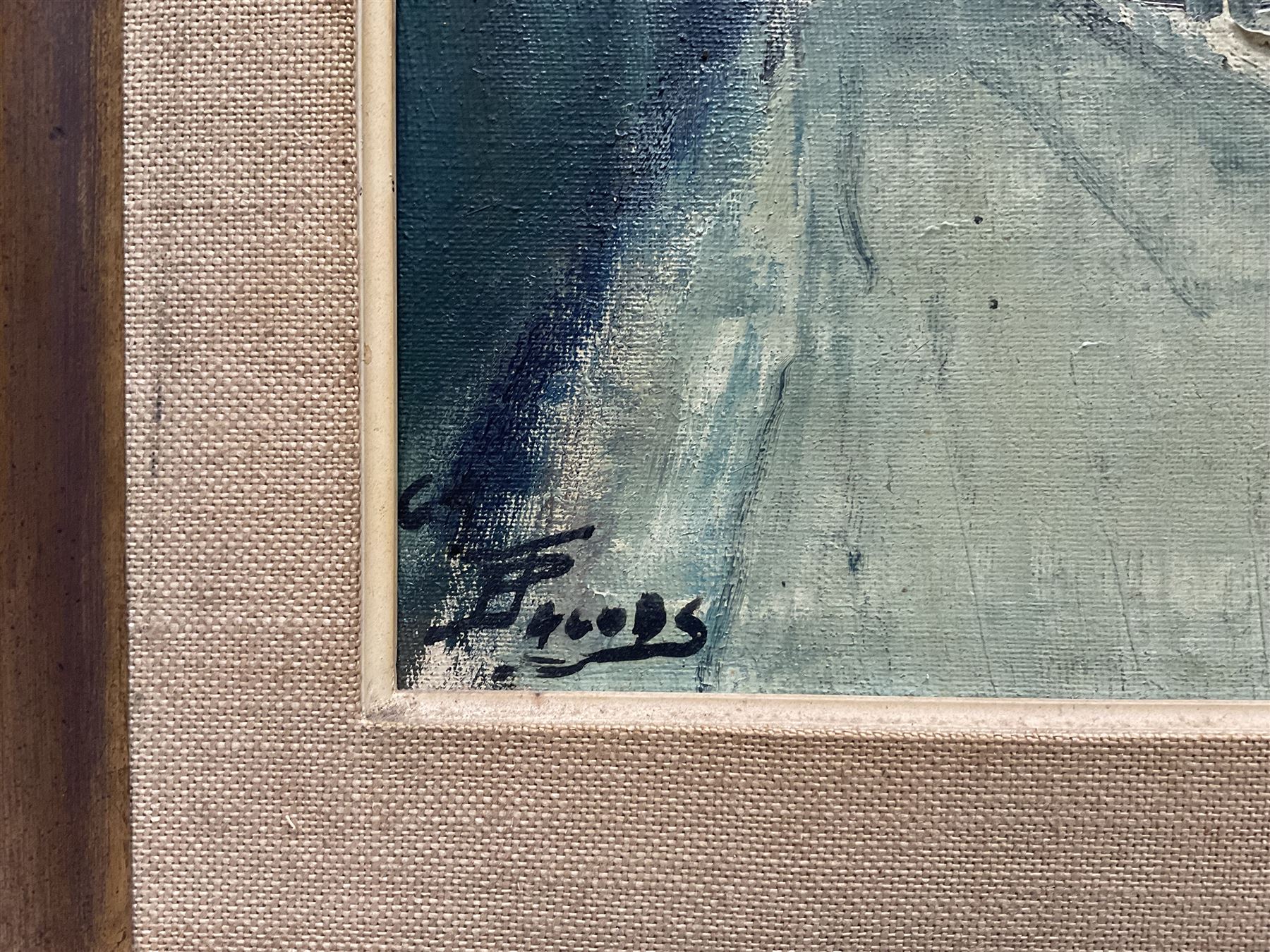 Piet Jacobs (Polish 20th Century): 'Winter', oil on canvas signed, titled and inscribed verso 49cm x 59cm 