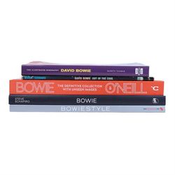Five David Bowie books, to include 'Bowie - The Definitive Collection with Unseen Images' by Terry O'Neill, 'Bowie' by Steve Schapiro, 'Bowie - The Illustrated Biography' and two others
