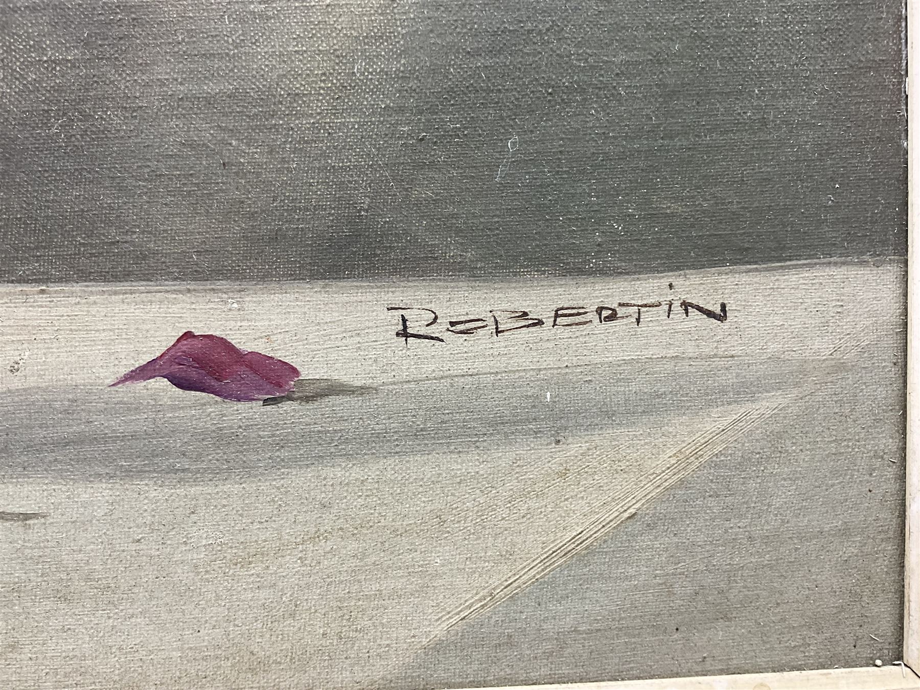 Sibylle Robertin (Austrian 1898-?): Cut Flowers in a Glass Vase, oil on canvas board signed 59cm x 78cm