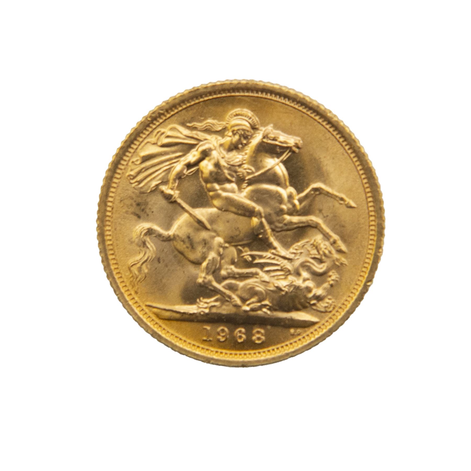 Queen Elizabeth II 1968 gold full sovereign coin