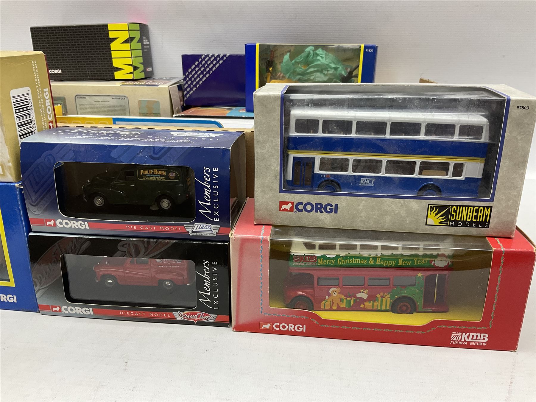 Corgi Limited Edition scale die-cast models including a Ford Transit Wrecker - AA, 50th Anniversary 1:50 scale model; AN13009 Dennis F125 Simon Snorkel SS263,  limited edition 1:50 scale Austin 4 wheel Platform Lorry in BRS livery, Guy Invincible 8 Wheel Platform Lorry and others, all boxed (20)