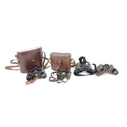 WWI Ross London binocular prismatic No.2 MK II magnification 6 binoculars, together with A...