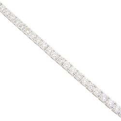 18ct white gold round brilliant cut diamond bracelet, stamped, total diamond weight approx 2.55 carat