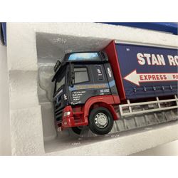 Corgi - four ‘Rigids’ limited edition 1:50 scale die-cast vehicles comprising CC14202 - Scania P Box Lorry Tunnock’s no.1035/1710; CC13515 - Volvo FM Fridge Lorry The Real McKay Ltd; CC13903 - Foden Alpha Curtainside Lorry Stan Robinson Ltd; CC11913 - ERF EC Aggregate Tipper Brian Harris Transport; all boxed (4)