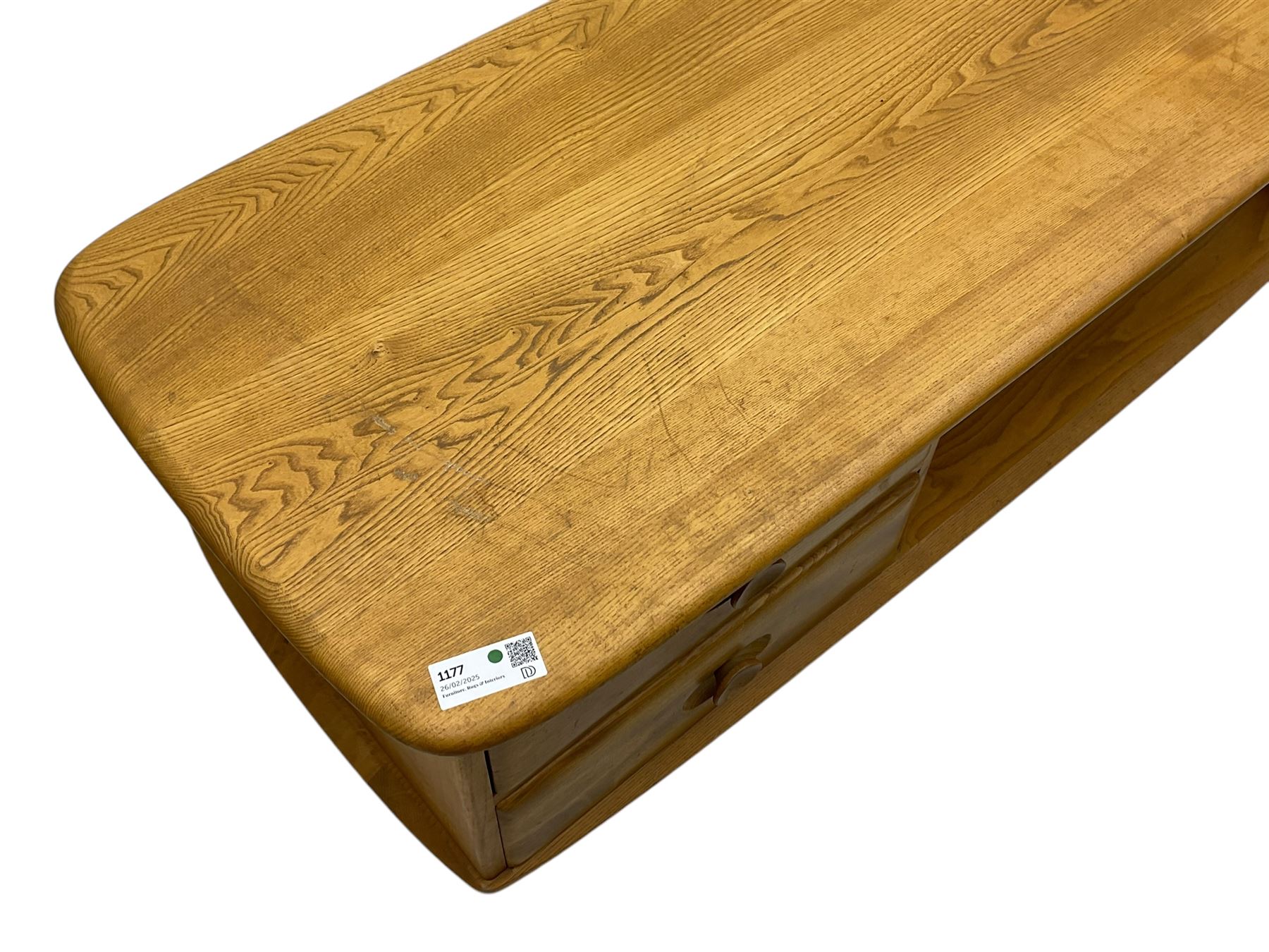 Lucian Ercolani for Ercol - mid-20th century elm and beech 'Minerva' coffee table
