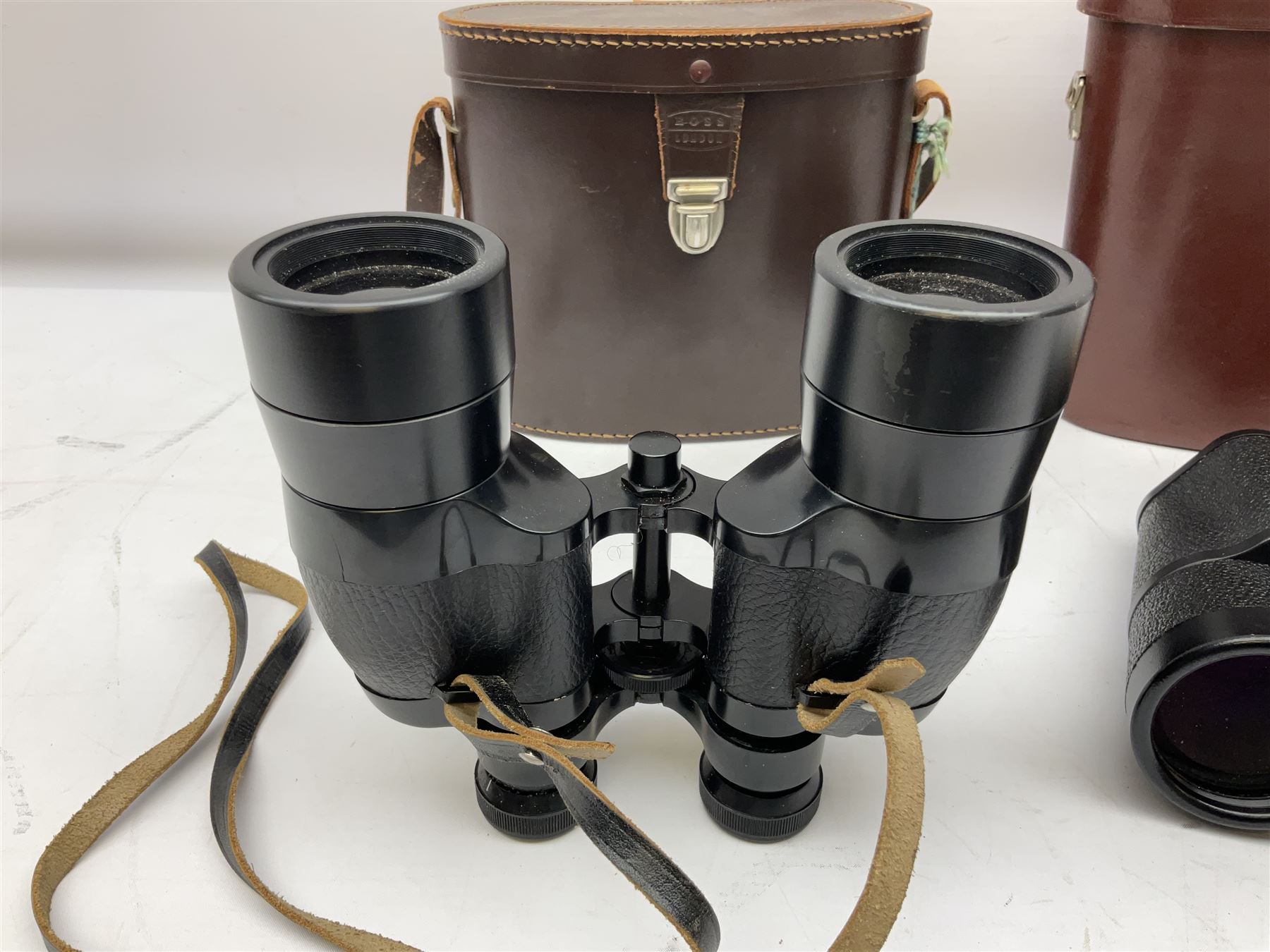 Carl Zeiss Jena Jenautic 7 x 50 binoculars, serial no. 4832985, together with a further Ross London 12 x 40 pair, both with cases