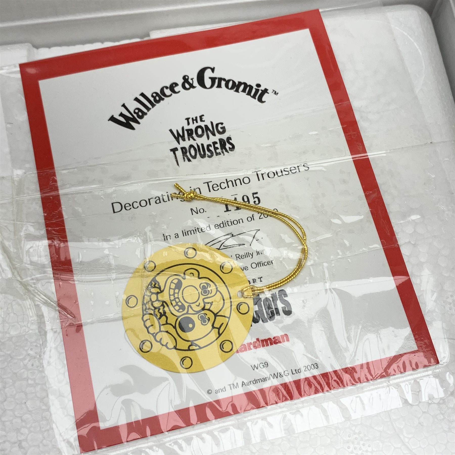 A group of six Coalport Wallace & Gromit figurines, comprising 'Hold on Gromit' no880/2000 with certificate, 'Decorating in Techno Trousers' no1195/2000 with certificate, 'Reading for Take Off', 'Do something Gromit', 'Feathers in disguise', 'Happy Birthday Gromit', each in maker's box with accompanying swing tag.