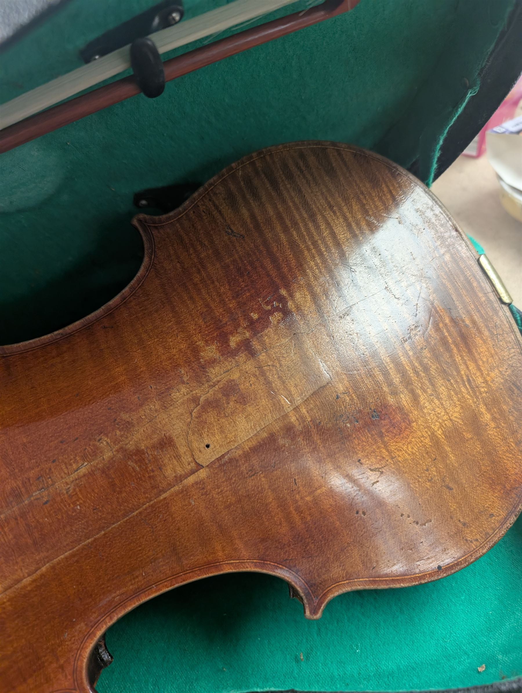Violin and bow in fitted case