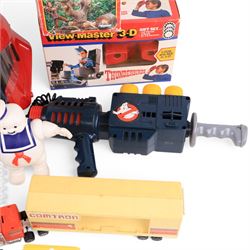 1980s toys, including Kenner The Real Ghostbusters Ghost Popper, Kenner Ghostbusters Stay Puft Marshmallow Man, boxed Kenner Robin Hood Prince of Thieves Bola Bomber, boxed Tyco Thunderbirds View Master 3D gift set, Planet of the Apes and Terrahawks Viewmaster slides, Proton Warrior Battle Game and a Knight Rider Comtron lorry