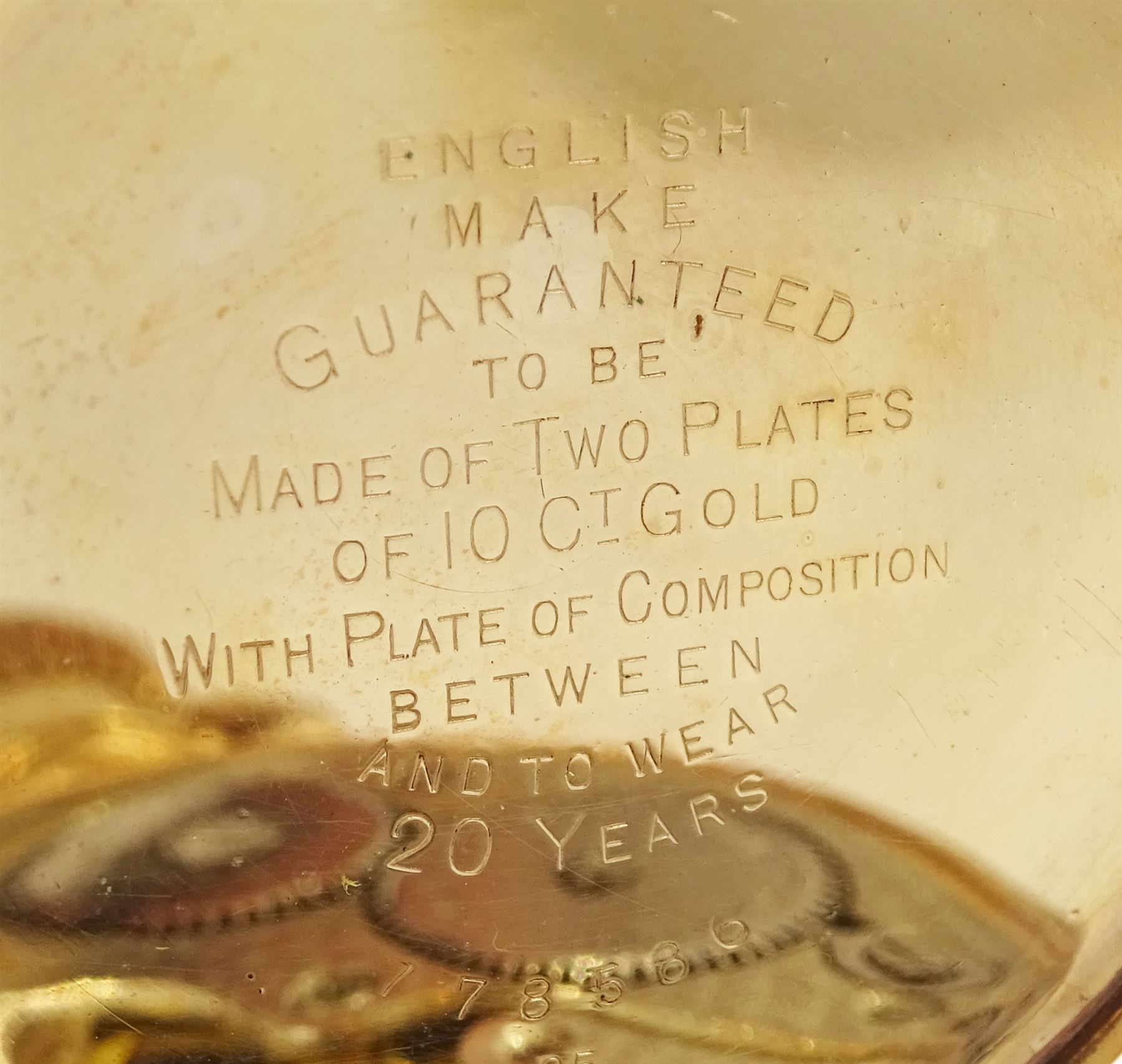 Early 20th century gold-plated open face Admiralty keyless Swiss lever pocket watch by Northern Goldsmiths Co, Newcastle, white enamel dial with Roman numeral hour markers and subsidiary seconds dial, case by Dennison