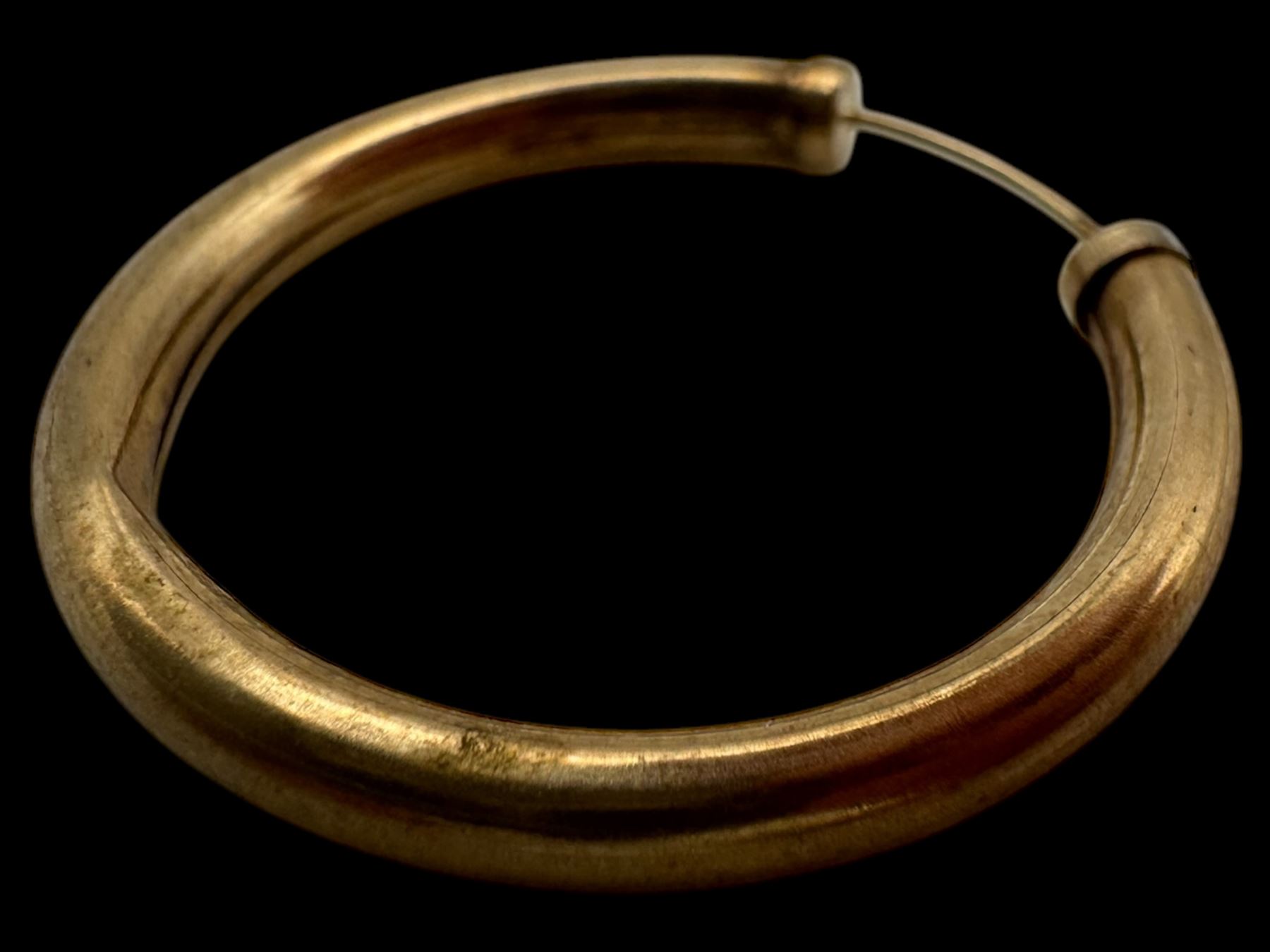 Three pairs of 9ct gold earrings, including two pairs of hoop earrings