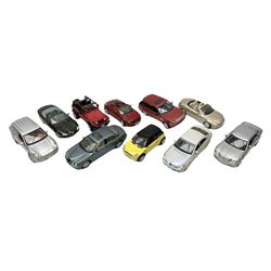 Maisto - ten 1:18 scale models including Porsche Cayenne Turbo, Chrysler 300C Hemi, Jaguar XK8; Mercedes Benz CLS Class; Jaguar S-Type; Lexus SC430 etc; all unboxed (10)