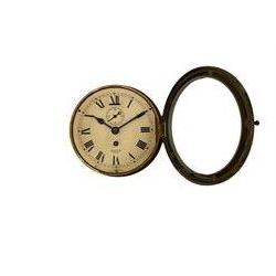 A 20th century English brass cased bulkhead clock with a 6