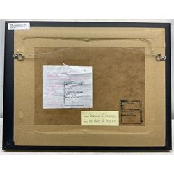 Stephen J Renard (British 1947-): 'Le Pont de Moret', oil on board signed, titled on label verso 20cm x 30cm
Provenance: exh. James Starkey Fine Art Beverley, June 2011, label verso 
Notes: now known as one of the world's pre-eminent marine artists, this work was produced before Renard chose to devote himself wholly to marine painting in the 1980s.