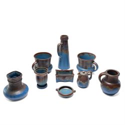 Bourne Denby Danesby ware Orient pattern, including Monsal vase, two Chevin shaped vases, ...