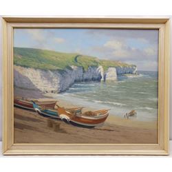 Walter Goodin (British 1907-1992): Cobles at North Landing Flamborough, oil on board signed 59cm x 74cm