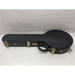 Deering seventeen-fret tenor banjo with cast metal body, serial no.H275, L79cm overall; in fitted hard carrying case