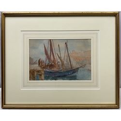 Frank Rousse (British fl.1897-1917): Whitby Cobles, watercolour signed 17cm x 25cm 