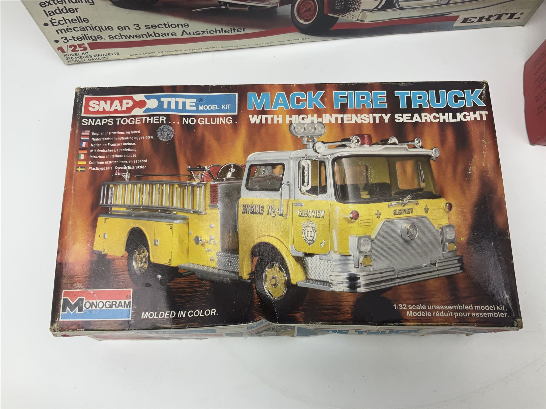 Seven scale model assembly kits to include Airfix, Heller, Italeri etc in one box