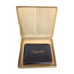 1920s leather bound autograph album/memory book, containing sketches, verses and quotes