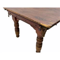 Edwardian mahogany framed half size slate bed billiard table by 'Riley', with dining top