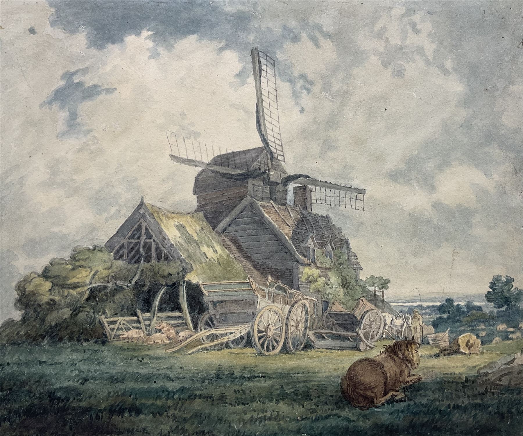 Thomas Girtin (British 1775-1802): The Old Mill - 'A View in Essex', watercolour signed and indistinctly titled verso 17cm x 20.5cm (unframed)