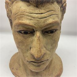 Studio Pottery bust, modelled as a man, H29cm