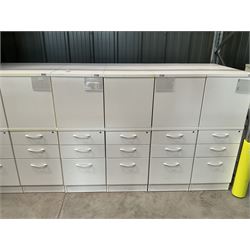 Set of five white desk high pedestals with top side storage - THIS LOT IS TO BE COLLECTED BY APPOINTMENT FROM DUGGLEBY STORAGE, GREAT HILL, EASTFIELD, SCARBOROUGH, YO11 3TX