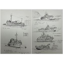 Jack Rigg (British 1927-2023): RNLI Lifeboats and the Mary Ann Hepworth - Studies, pen and...
