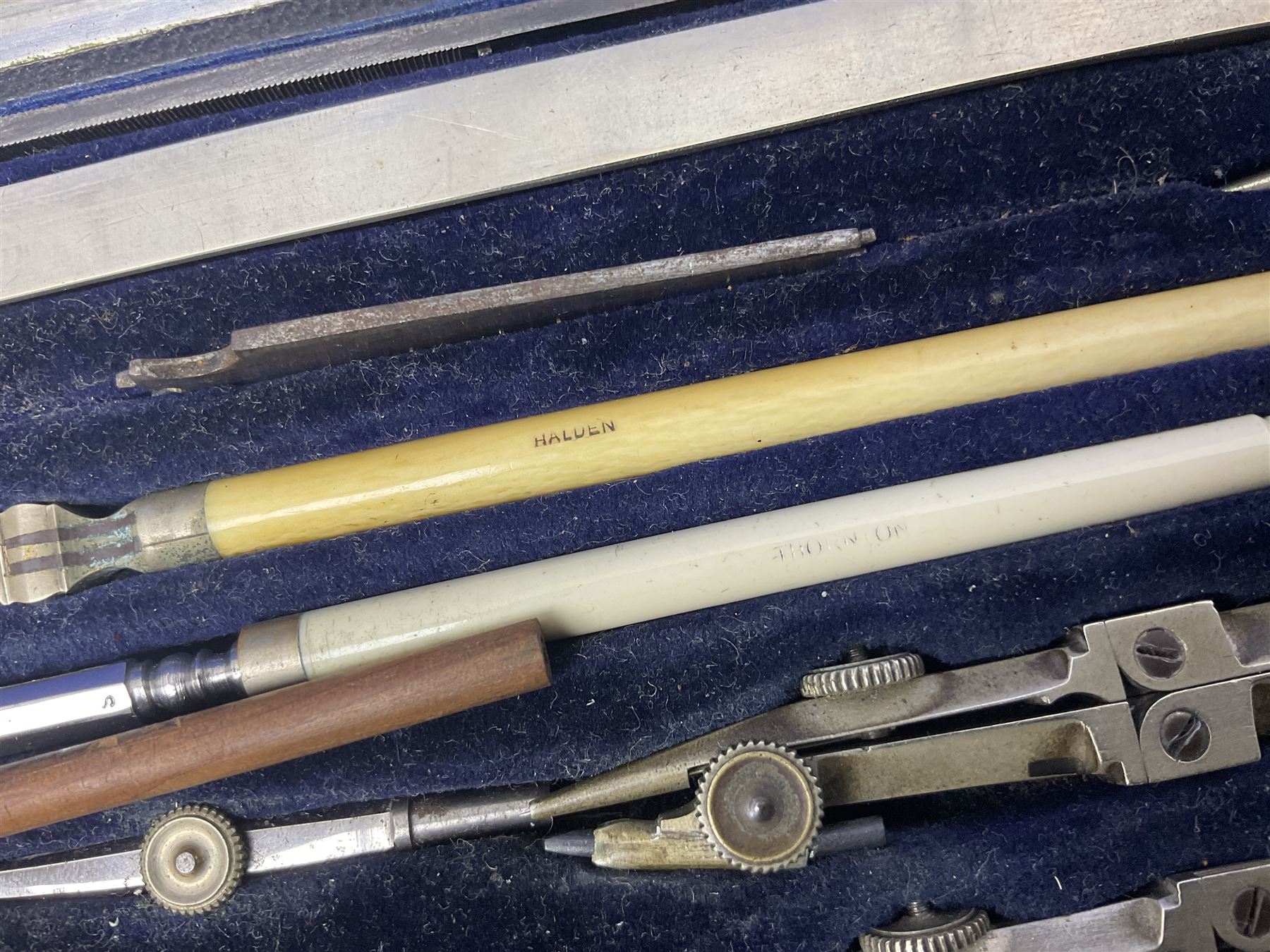 J Halden & Co cased drawing set, together with other cased drawing sets, including examples from prazision garantie and Kern Swiss 