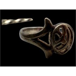 Rotary 9ct gold wristwatch on leather strap, silver jewellery including Albert chain, rings, blue john pendant, charms and chains etc