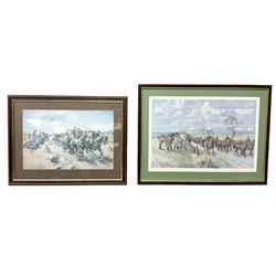 Jean Wanklyn, limited edition colour print 'Royal Field Artillery circa 1925' No.95/200; after Terence Cuneo, colour print 'Frederick Luke VC (2)