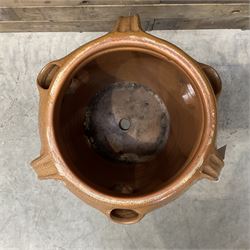 Glazed terracotta strawberry pot