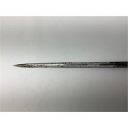 Late 19th/early 20th century sword stick/walking cane with 38cm fullered steel blade 85cm overall