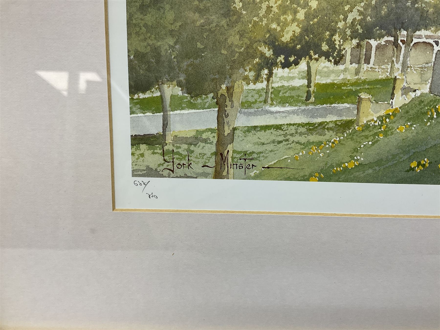 After Ken Burton (northern British 20th century); 'Scarborough Yorkshire' and 'York Minster', pair limited edition colour prints signed in pencil (2)