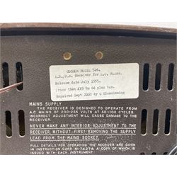 1950s Philips valve radio model B3G63A in brown Bakelite case, W42cm D21cm H30cm, together with 1950s Cossor Melody Maker model 524 radio and 1950s Grundig model 2041, tallest H35.5cm