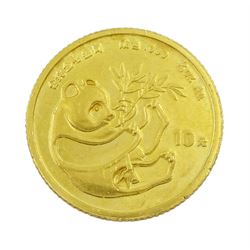 China 1984 one tenth of an ounce fine gold panda coin