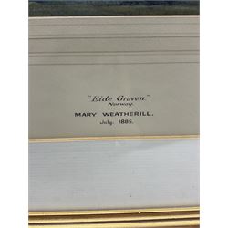 Mary Weatherill (British 1834-1913): 'Eide - Graven' Norway, watercolour unsigned, titled and dated July 1885 on the mount 29cm x 25cm