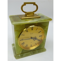  Rotary, Smiths & Mudu gents wristwatches, Imhof onyx mantle clock and West German Nordtex brass cased alarm clock (5)  