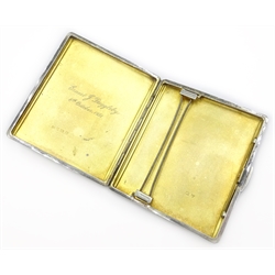  Silver cigarette case by A Wilcox Birmingham 1946 approx 4.2oz  
