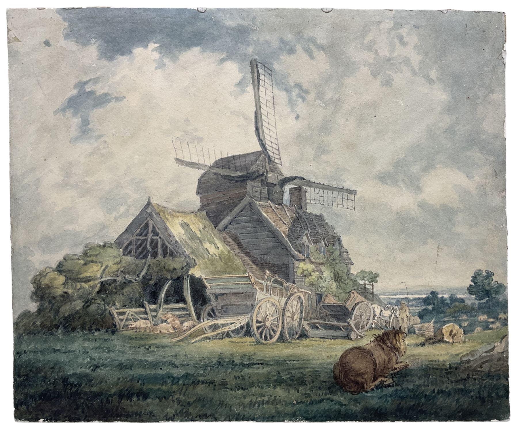 Thomas Girtin (British 1775-1802): The Old Mill - 'A View in Essex', watercolour signed and indistinctly titled verso 17cm x 20.5cm (unframed)