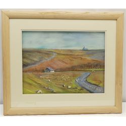 Penny Wicks (British 1949-): 'Towards Fylingdales', pastel signed, titled on label verso 27cm x 36cm