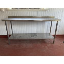 Stainless steel two tier preparation table - THIS LOT IS TO BE COLLECTED BY APPOINTMENT FROM DUGGLEBY STORAGE, GREAT HILL, EASTFIELD, SCARBOROUGH, YO11 3TX