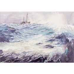 John Edwin Wigston (British 1939-): 'No 18 Dawn' 'No 19 Sunday Morning' 'No 20 Moonlight' and 'No 21 Storm', set of four watercolours signed and dated 2013, titled on label verso all 24cm x 35cm (4)