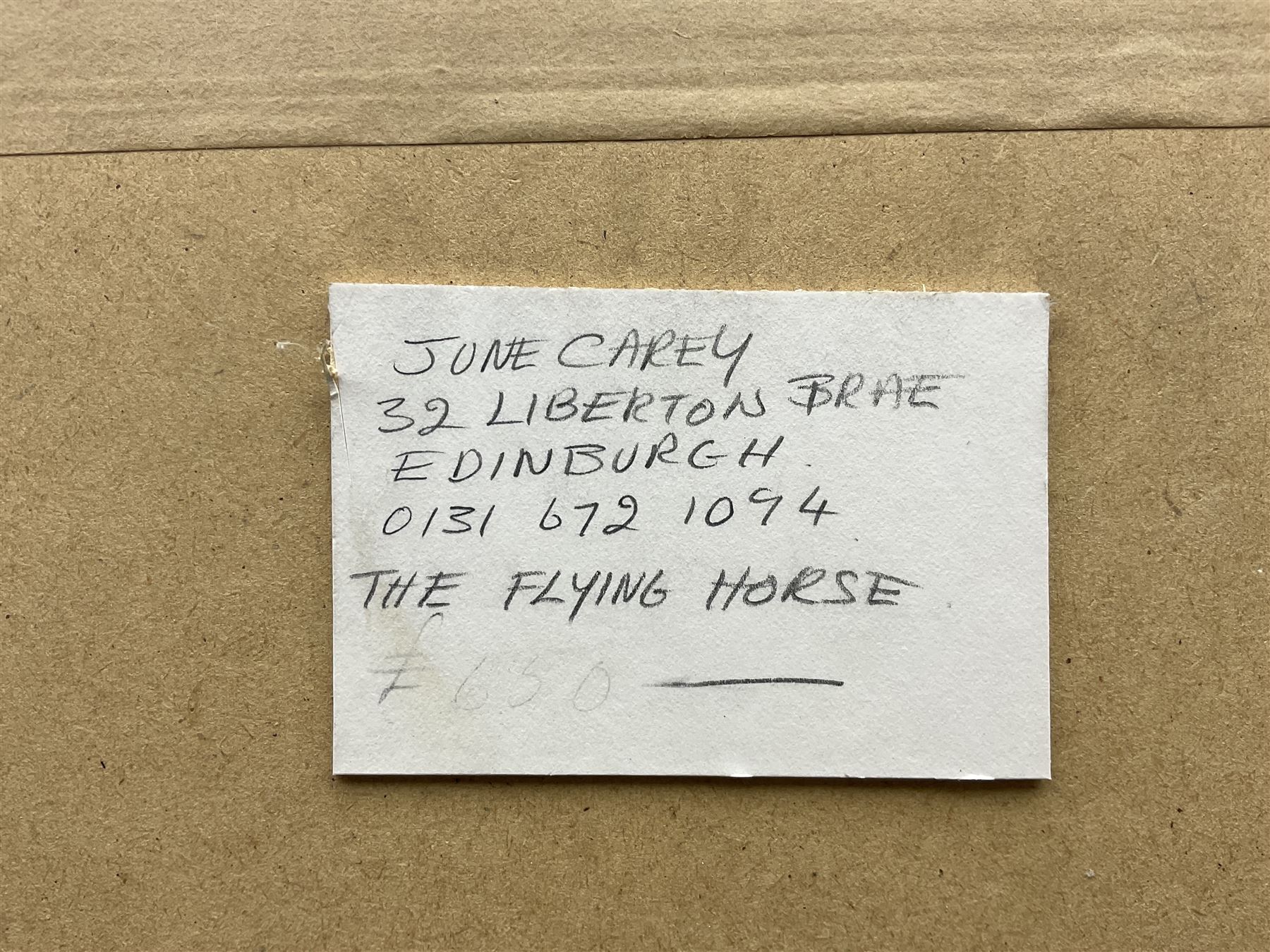 June Carey RSW RGI (Scottish 1942-): 'The Flying Horse', watercolour, signed and titled on label verso 51cm x 53cm